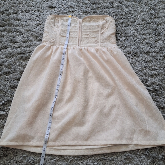 Staring at stars | pastel cute cream strapless womens dress barbiecore - Picture 9 of 14